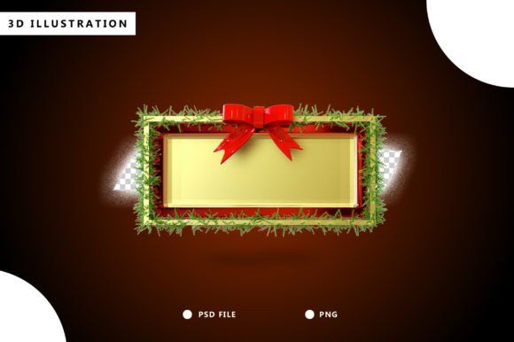 3d Frame Christmas Render: Premium Illustrations