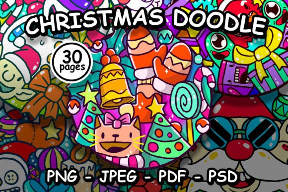 CHRISTMAS DOODLE COLORED: Vibrant Illustrations for Festive Brands