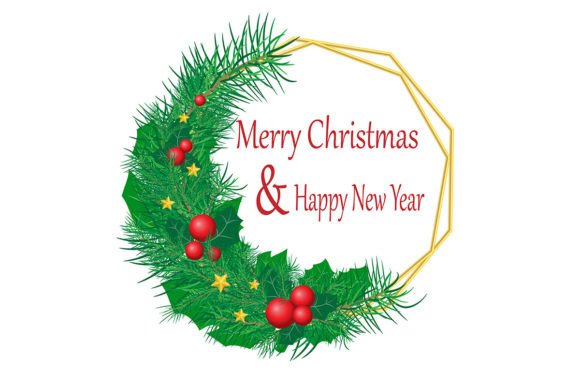 Christmas Frame with Congratulations for Illustrations