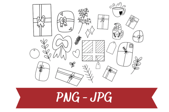 Christmas Gift Set Doodle Art: Perfect Illustrations