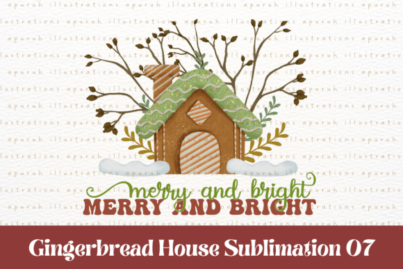 Christmas Gingerbread House Sublimation7: A Designer's Review of Illustrations