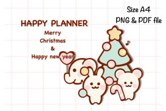 Christmas Time Monthly Planner A4: Festive Illustrations