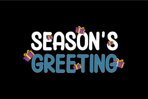 Christmas Typography Greeting: Festive Illustrations