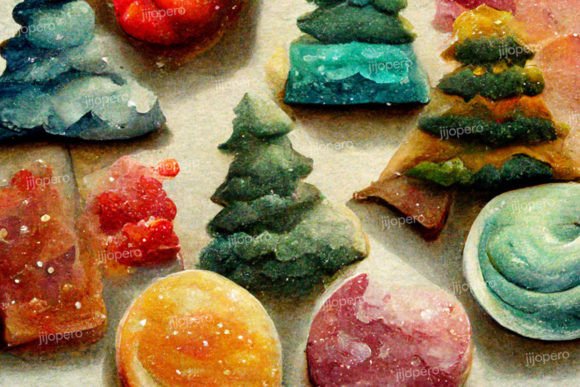 Christmas Watercolor Sweets Collage: A Review for Illustrations