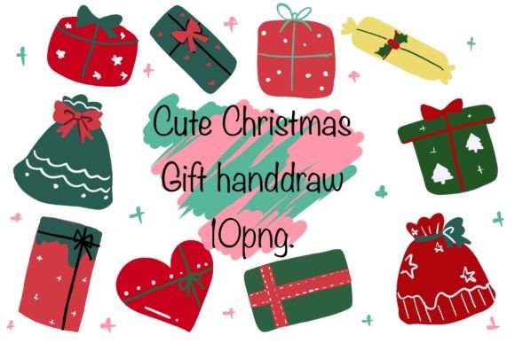 Cute Christmas Gift Handdraw: Fresh Illustrations