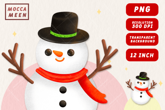 Cute Snowman Christmas Character: Festive Illustrations