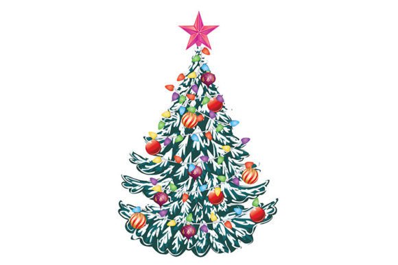 Fir Tree Decorated for Christmas: Illustrations Review
