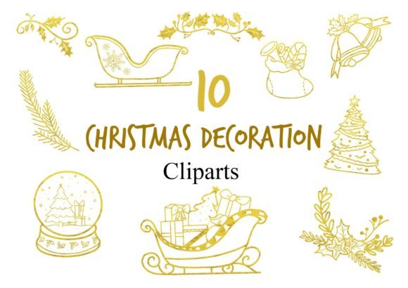 Gold Christmas Decoration Clipart: A Designer's Review