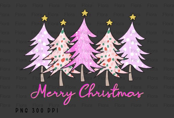 Merry Christmas Trees Doodle Sublimation: Festive Illustrations