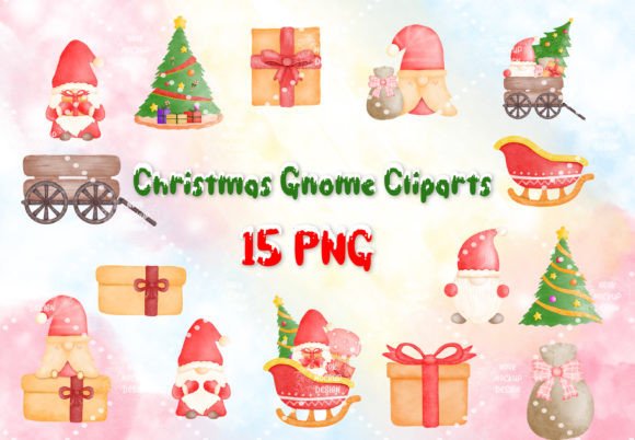 Review: Christmas Gnome Watercolor Clipart for Embroidery