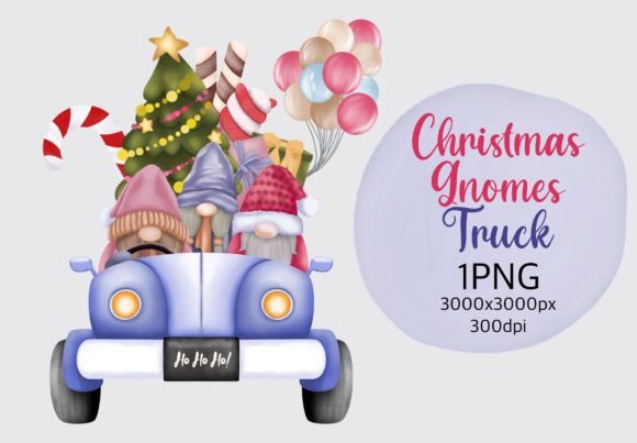 Watercolor Christmas Gnomes Truck Illustrations Review