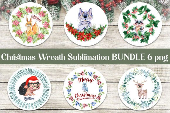 Watercolor Christmas Wreaths Clipart: Festive Illustrations